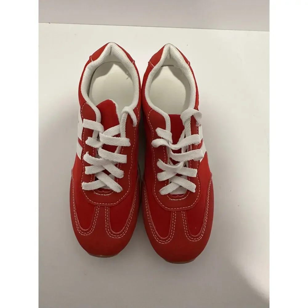Girls Red Fashion Sneakers size 36- fit like a size 4 NWOT
